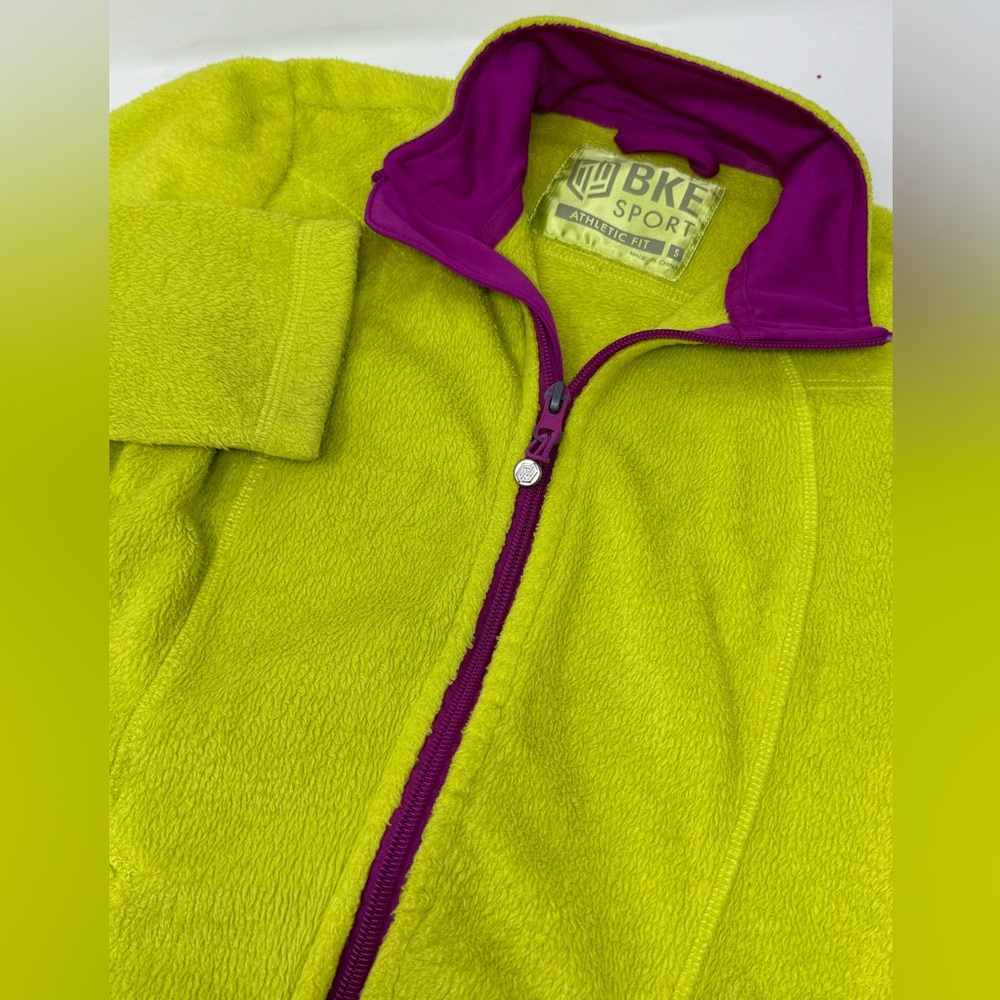 BKE Sport Women’s Jacket Green Fleece Full Zip Jog Coat Run Casual Sz Small Q0
